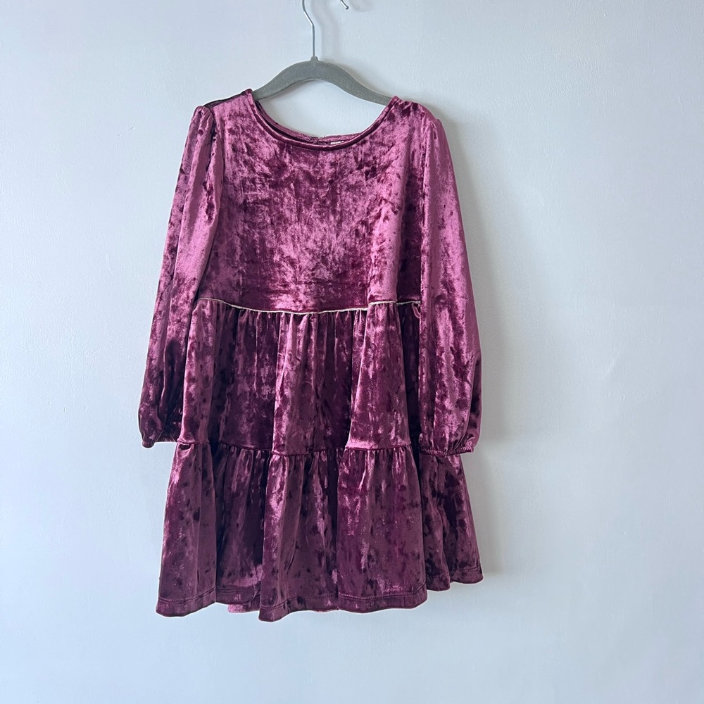OshKosh B'gosh Purple Velvet Dress Holiday Toddler Christmas Dress 5T